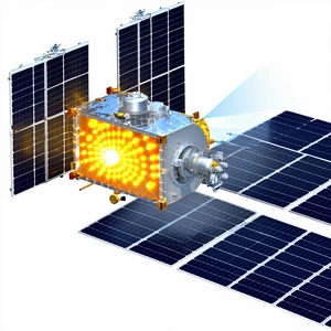 A Spacecraft With A Solar Panel On Its Side