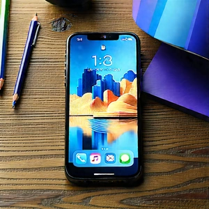 Smartphone With (digital:1.43) Artwork With Black Iphone