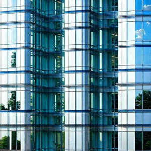 Urban Advertising Photography: Glass office tower with artistic facade