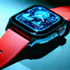 Smart Watch With Data Visualization With Close-up Watch