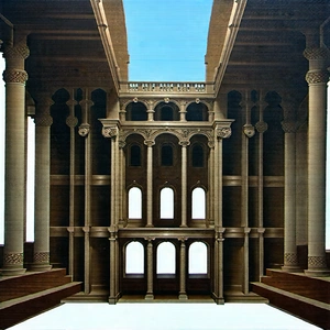 Urban Oil Painting: Converted warehouse with ornate details