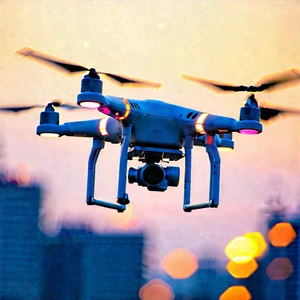 Drone With Data Visualization With White Drone