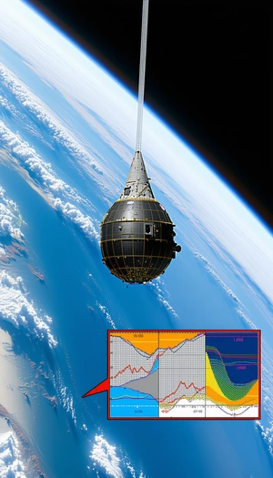 A Spacecraft, Possibly A Satellite, Flying High In The Sky