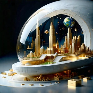 Financial Technology In Design Studio With Large, White,