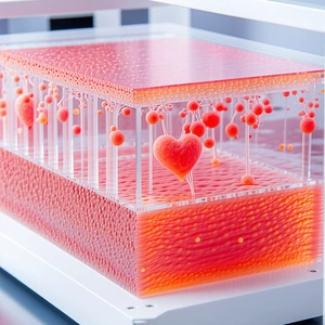 A Heart-shaped Object Is Placed On A Pink Surface, Which Appears To Be A Piece Of Art Or A Display