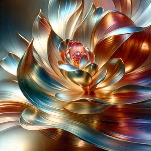 Abstract Art Nouveau Style: Metal Formation With Transparency With Beautifully Crafted