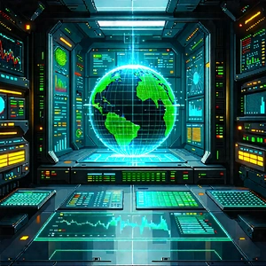 Financial Technology In Research Center With Image, There