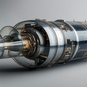 A Large Silver Machine Is Shown In A Close-up View