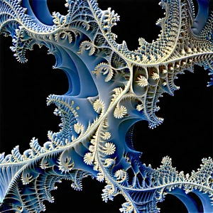 Abstract Fractal Art: Rough (design:1.5) With Close-up Blue