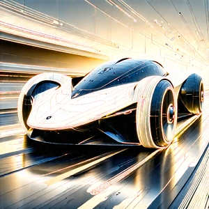 Innovative Electric Vehicle (design:1.14) With Futuristic Traveling