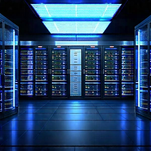 Futuristic Server Room With Image, There