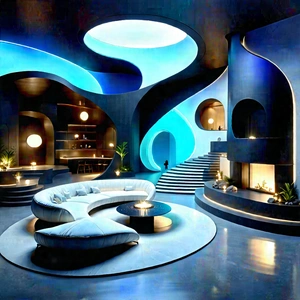 Futuristic Smart Home With Large, Modern,