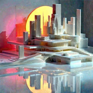 Abstract Cyberpunk Style: Paper structure with reflection