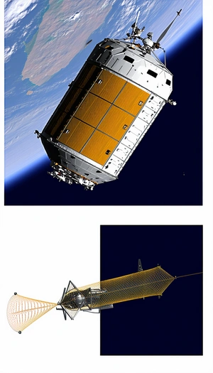 A Space Shuttle Is Shown In Two Different Views