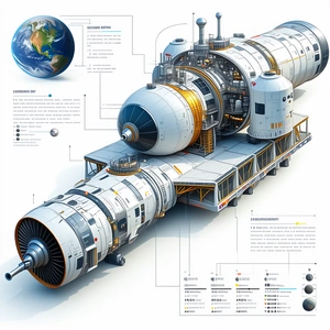 detailed illustration space shuttle