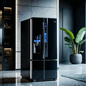 Tech Octane Render: Innovative Smart Appliance Design With Black Refrigerator