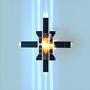 A Large, Futuristic-looking Space Station With A Cross-shaped Design
