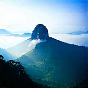 Nature Landscape Photography: Mist over mountain peak