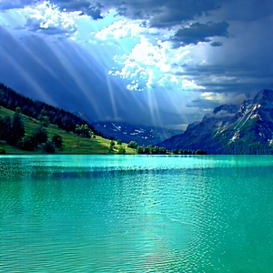 Nature Architectural Photography: Storm clouds over alpine lake