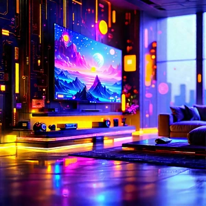 (futuristic:1.46) smart home