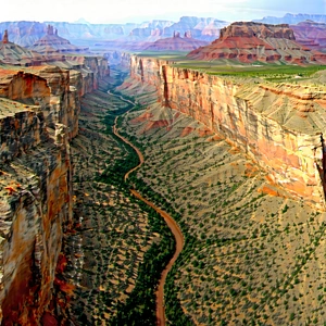 Nature Editorial Photography: Aerial view of canyon system