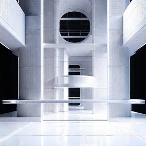 Tech Architectural Photography: Futuristic Research Laboratory With Black White