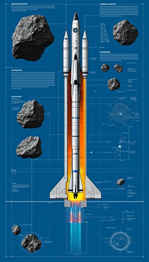 A Space Shuttle Is Shown In A Diagram, With A Rocket Booster Attached To The Bottom