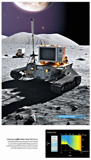 A Robotic Vehicle Is Parked On A Rocky Surface, With A Television Monitor Mounted On Its Front