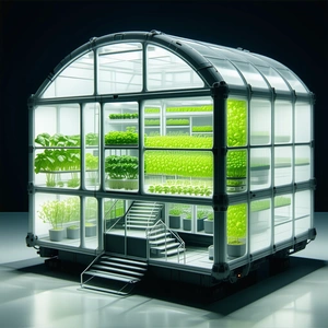A Large Greenhouse Is Filled With A Variety Of Plants