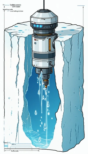 A White Machine, Possibly A Robot Or A Piece Of Machinery, Located In A Frozen Environment