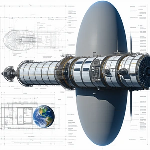 large spacecraft shown series diagrams