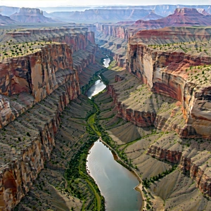 Nature Drone Photography: Aerial View Of Canyon System With Beautiful Landscape