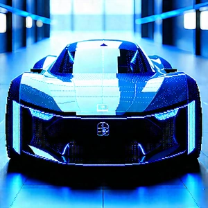 Innovative Electric Vehicle (design:1.19) With Blue Black