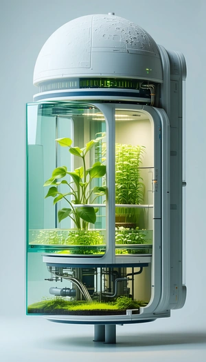 A Large, Modern-looking Greenhouse With A Variety Of Plants Inside