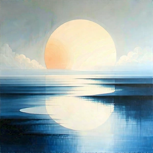 Abstract Acrylic Painting: Minimalist exploration with horizon line