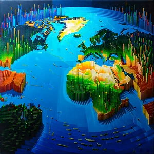 Tech Acrylic Painting: Big data visualization