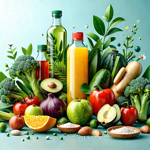 Lifestyle Infographic Style: Wellness scene with healthy food