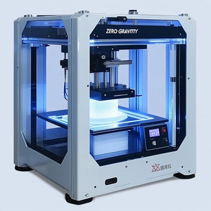A Large, White 3d Printer Is Sitting On A Table, Ready To Print
