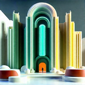 Futuristic innovation hub