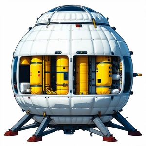A Large White Dome-shaped Structure With A Hollow Interior