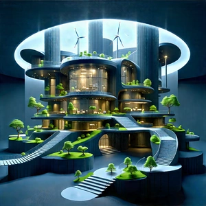 Innovative Renewable Energy (design:1.27) With Rendering Futuristic
