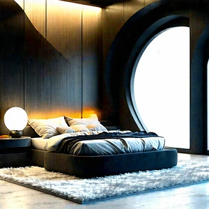 Lifestyle Product Photography: Bedroom Sanctuary With Organized Space With Large Situated