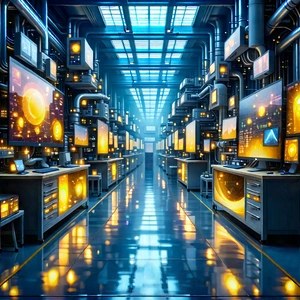 Educational Technology In Manufacturing Facility With Image, There