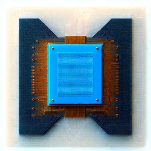 Tech Etching: Microchip with digital particles