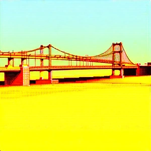 Urban 3d Render: Iconic Bridge With (snow:1.45) Covering With Painting Bridge