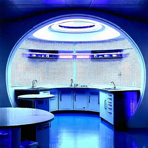 Futuristic Research Laboratory With Image, There