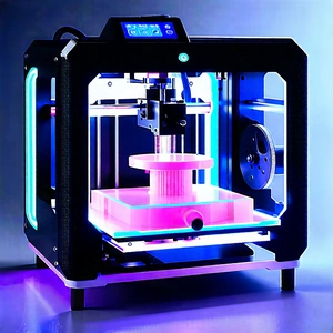 Tech Digital Art: 3d printer with neon accents