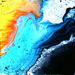 Abstract Polaroid Style: Fluid abstract with high-contrast color palette