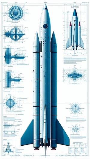 A Blue And White Space Shuttle Is Shown In A Diagram