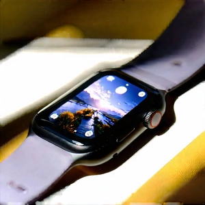 Smart Watch With (digital:1.5) Artwork With Close-up Apple
